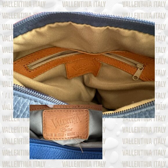 VINTAGE Valentina Italy Heavy Pebbled Leather Bag Rare Colour! - Picture 7 of 10